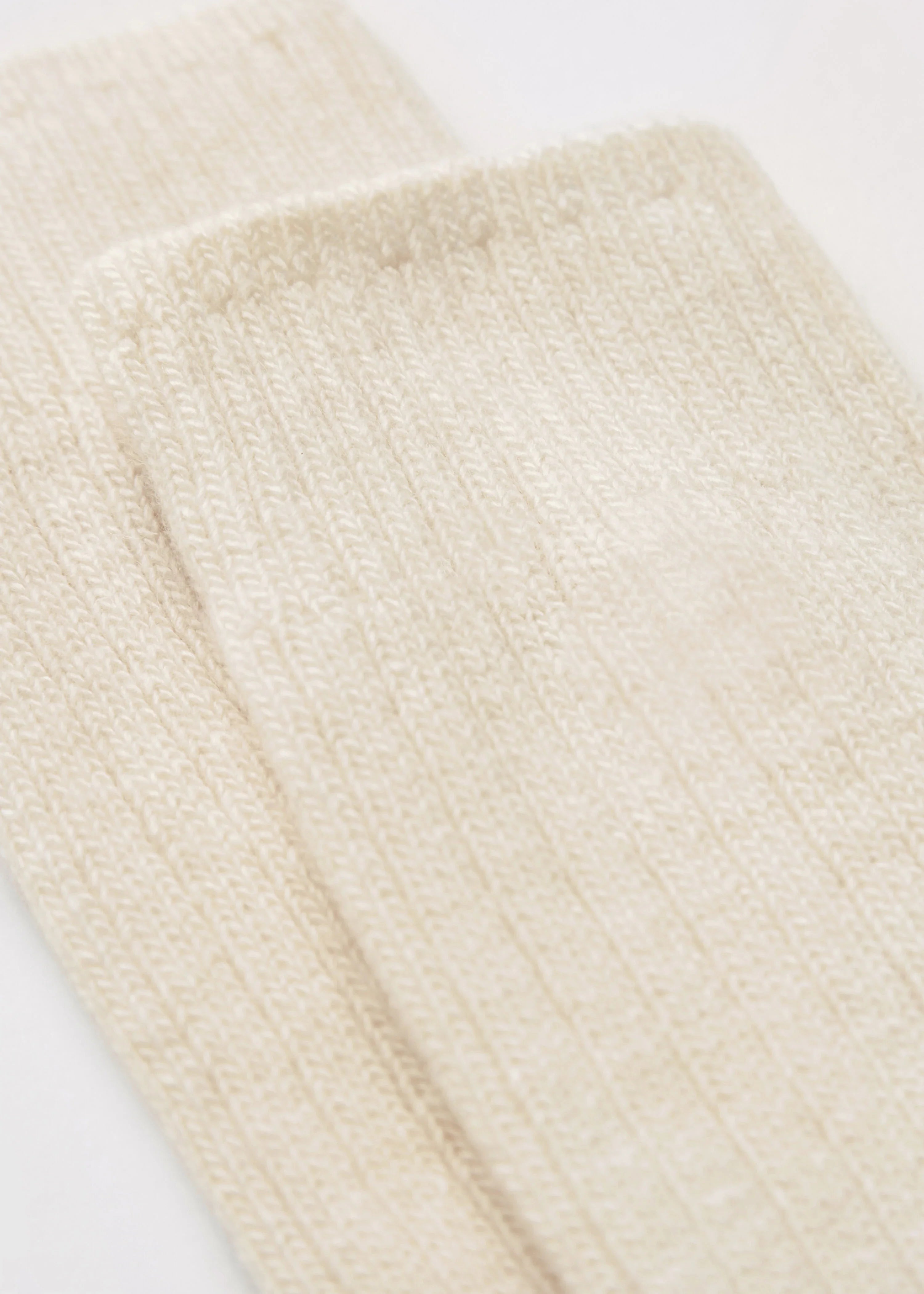 Ribbed High-Knee Wool Socks