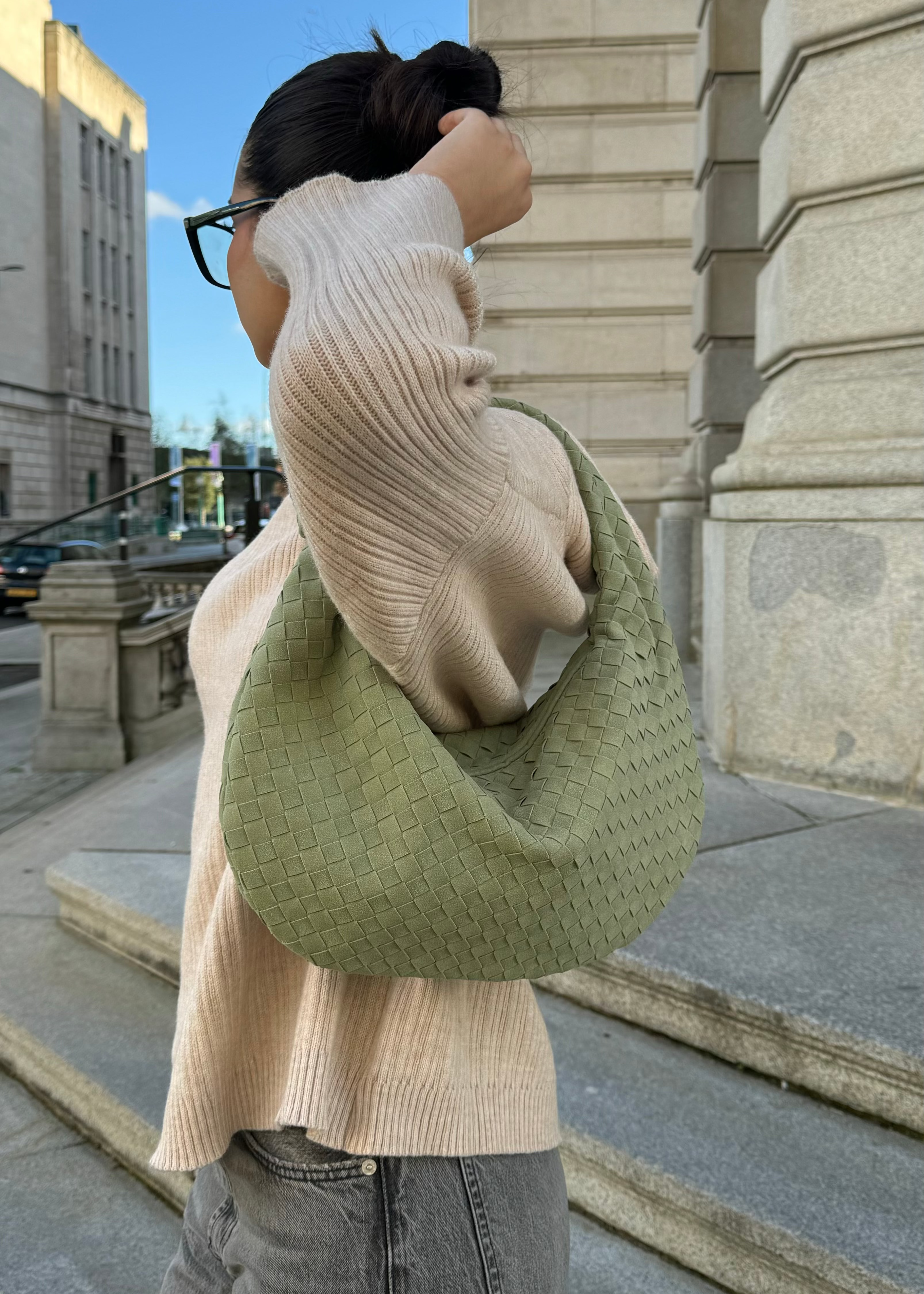 Silva Suede Bag - Sage Green