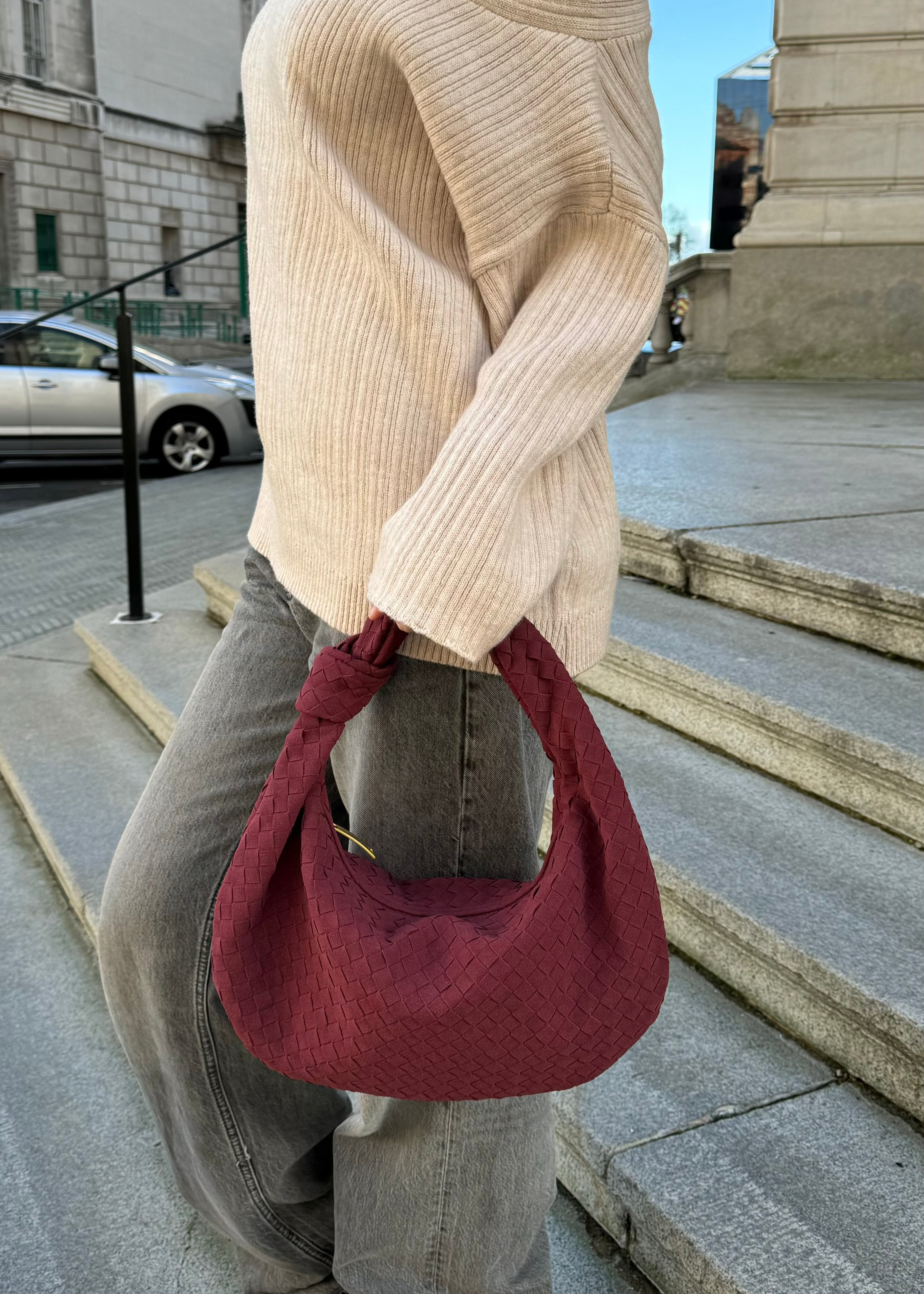 Silva Suede Bag - Burgundy