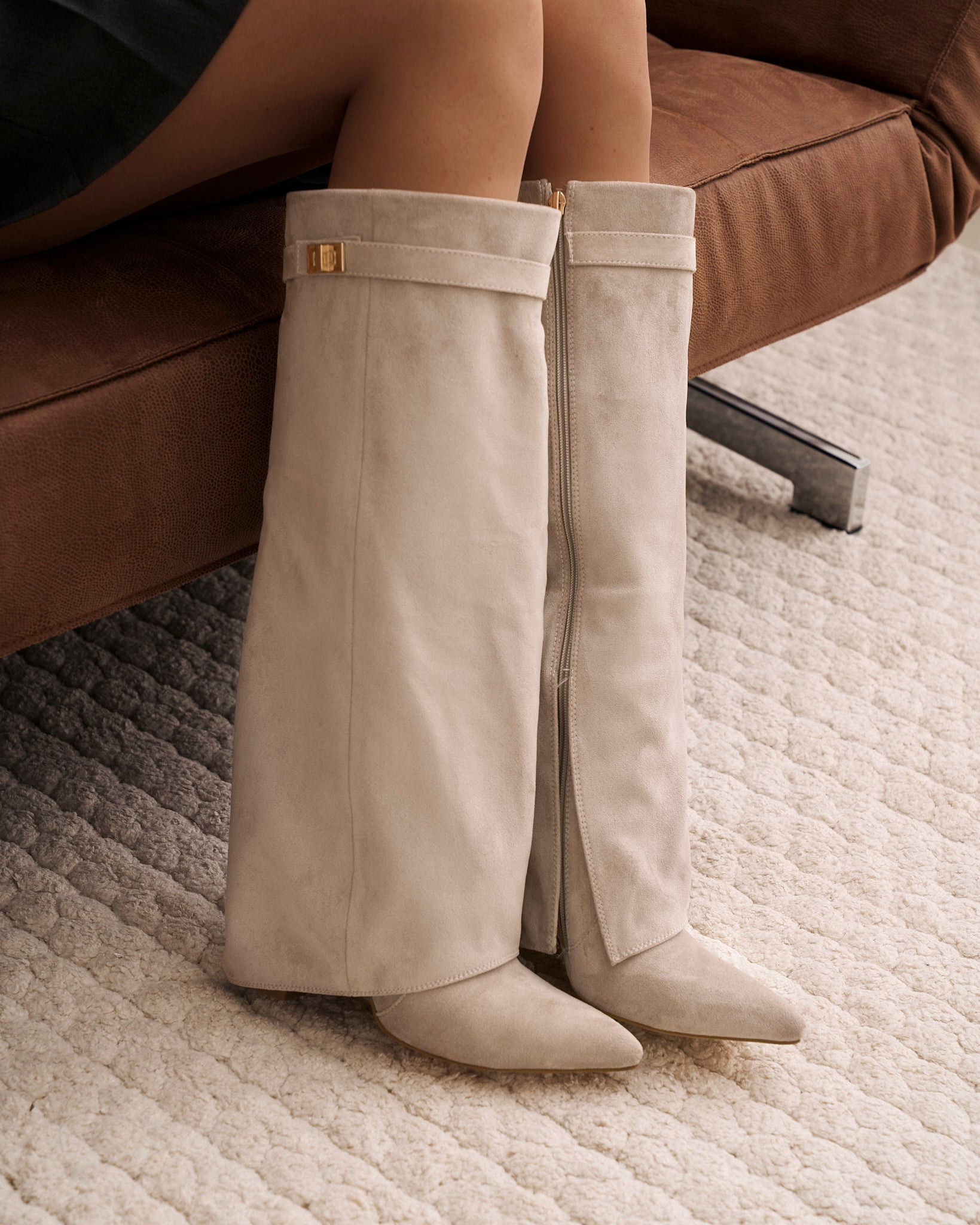 Lavista Suede knee high boots - Taupe