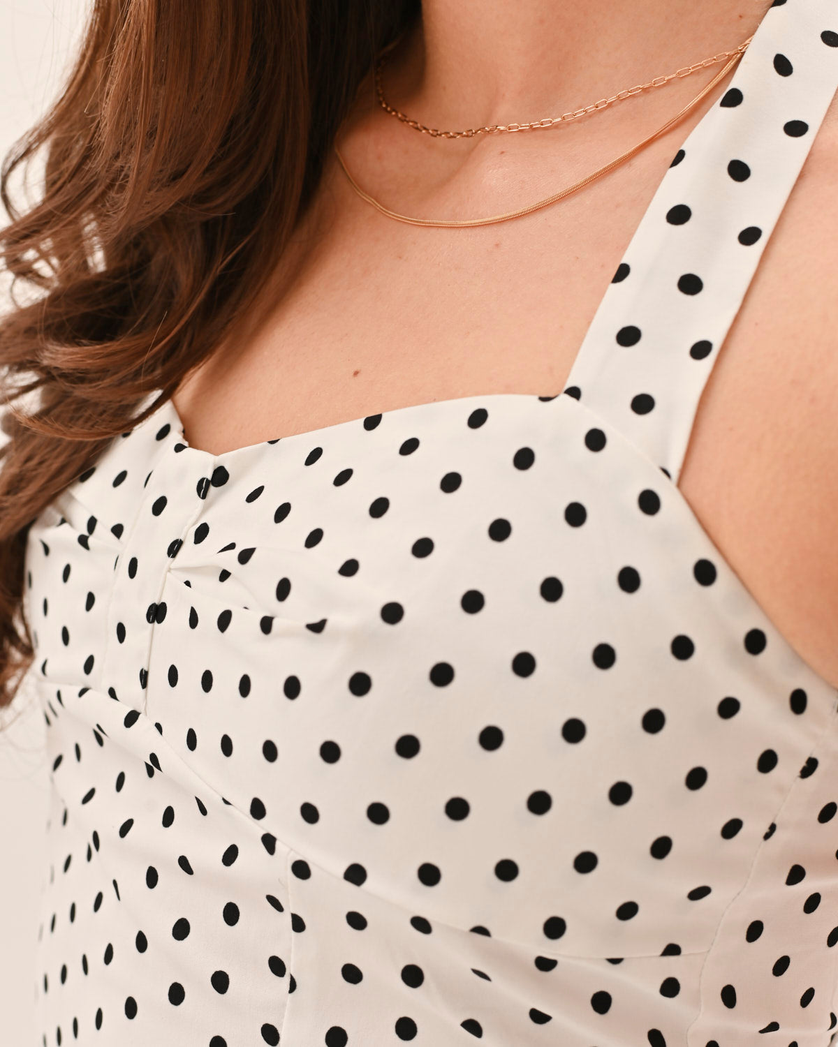 Athena Polka Dot Top - White